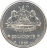 Монета. Лесото (анклав в ЮАР). 20 лисенте 1966 год. Независимость. рев.