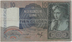 Банкнота. Нидерланды. 10 гульденов 1940 год. Тип 56а.