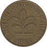 Монета. ФРГ. 10 пфеннигов 1983 год. Монетный двор - Карлсруэ (G). ав.
