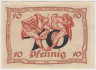 Бона. Нотгельд. Германия. Город Арнштадт. 10 пфеннигов 1921 год. Реверс 4. Вариант 43.1.4. рев.