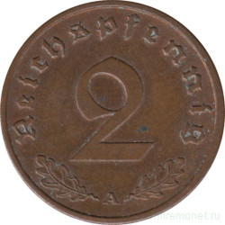 Монета. Германия. Третий Рейх. 2 рейхспфеннига 1939 год. Монетный двор - Берлин (А).