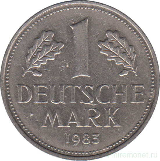 Монета. ФРГ. 1 марка 1983 год. Монетный двор - Гамбург (J).