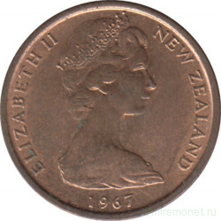 Монета. Новая Зеландия. 1 цент 1967 год.