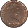 Монета. Новая Зеландия. 1 цент 1967 год. ав.