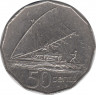 Монета. Фиджи. 50 центов 1990 год. ав.