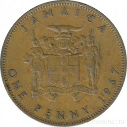 Монета. Ямайка. 1 пенни 1967 год.