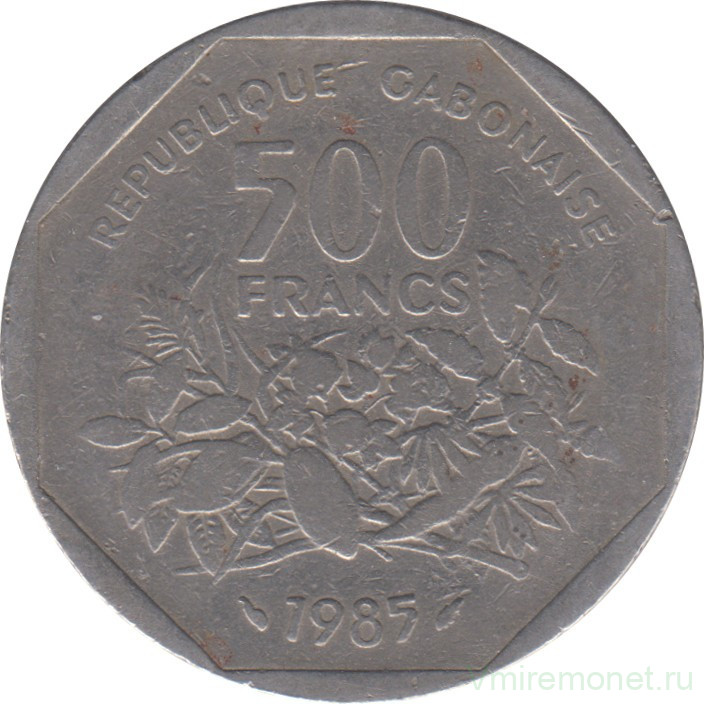 Монета. Центральноафриканский экономический и валютный союз (ВЕАС). Габон. 500 франков 1985 год.