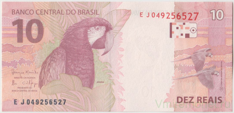 Банкнота. Бразилия. 10 реалов 2010 год. Тип 254c.