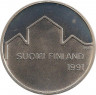 Реверс. Монета. Финляндия. 100 марoк 1991 год. Чемпионат мира по хоккею.