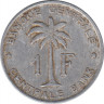 Монета. Бельгийское Конго (Руанда-Урунди). 1 франк 1960 год. рев.
