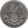 Монета. Багамские острова. 5 центов 2004 год. ав.