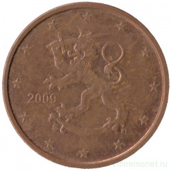 Монета. Финляндия. 2 цента 2009 год.