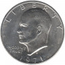 Монета. США. 1 доллар 1971 год. Монетный двор S. Серебро.
