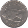 Монета. Бермудские острова. 5 центов 1979 год. ав.