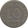 Монета. Аргентина. 10 сентаво 1955 год. ав.