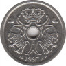 Монета. Дания. 1 крона 1997 год. ав.