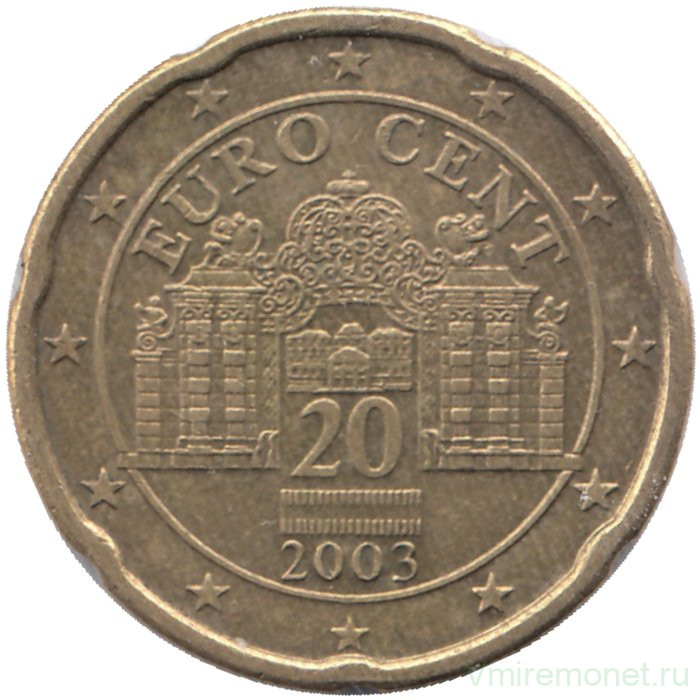 Монета. Австрия. 20 центов 2003 год. 