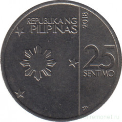 Монета. Филиппины. 25 сентимо 2018 год.