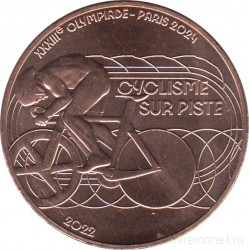 Монета. Франция. 1/4 евро 2022 год. XXXIII летние Олимпийские игры, Париж 2024. Велоспорт.