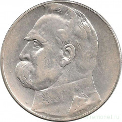 Монета. Польша. 10 злотых 1934 год. Юзеф Пилсудский.