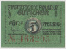Бона. Нотгельд. Германия. Город Плауэн. 5 пфеннигов 1919 год. ав.