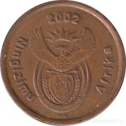 Монета. Южно-Африканская республика (ЮАР). 5 центов 2002 год.