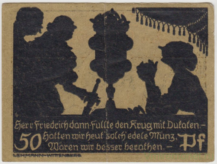 Бона. Нотгельд. Германия. Курорт Шмидеберг. 50 пфеннигов 1921 год. Вариант 1186.1.а.6.