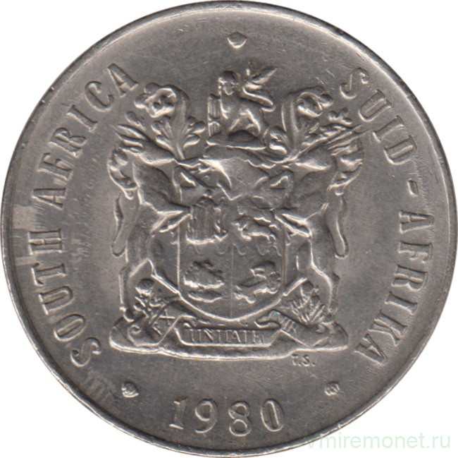 Монета. Южно-Африканская республика (ЮАР). 50 центов 1980 год.