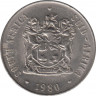 Монета. Южно-Африканская республика (ЮАР). 50 центов 1980 год. ав.
