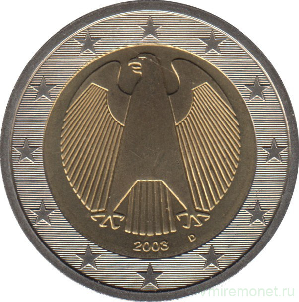Монеты. Германия. Набор евро 8 монет 2003 год. 1, 2, 5, 10, 20, 50 центов, 1, 2 евро. (D).
