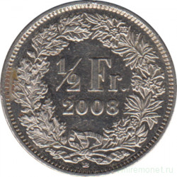 Монета. Швейцария. 1/2 франка 2008 год.