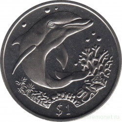 Монета. Великобритания. Британские Виргинские острова. 1 доллар 2004 год. Дельфин.