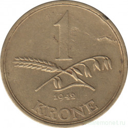 Монета. Дания. 1 крона 1942 год.