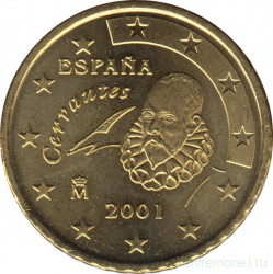 Монета. Испания. 50 центов 2001 год.
