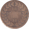 Монета. Франция. 1 десим 1815 год. Монограмма "L". BB.