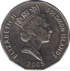 Монета. Соломоновы острова. 50 центов 2005 год.