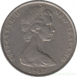Монета. Новая Зеландия. 20 центов 1967 год.