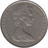 Монета. Новая Зеландия. 20 центов 1967 год. ав.