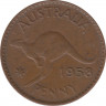 Монета. Австралия. 1 пенни 1958 год. ав.