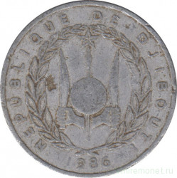 Монета. Джибути. 5 франков 1986 год.