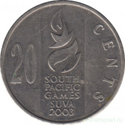 Монета. Фиджи. 20 центов 2003 год. Тихоокеанские игры 2003.