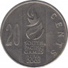Монета. Фиджи. 20 центов 2003 год. Тихоокеанские игры 2003. ав.
