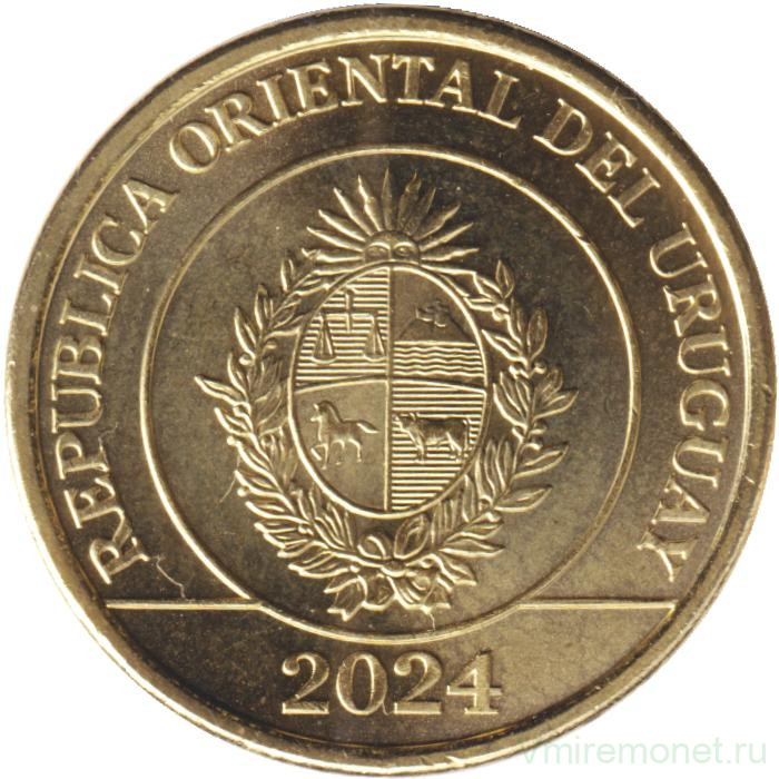 Монета. Уругвай. 1 песо 2024 год.