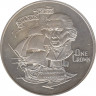Монета. Гибралтар. 1 крона 1980 год. 175 лет со дня смерти Нельсона. ав.