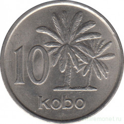 Монета. Нигерия. 10 кобо 1989 год.