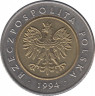 Монета. Польша. 5 злотых 1994 год. ав.