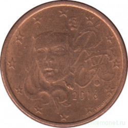 Монета. Франция. 1 цент 2016 год.