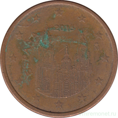 Монета. Испания. 5 центов 2015 год.