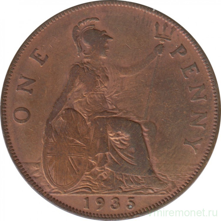 Монета. Великобритания. 1 пенни 1935 год.