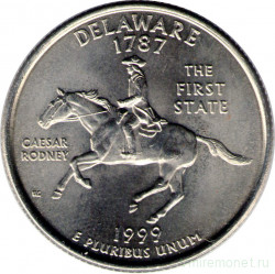 Монета. США. 25 центов 1999 год. Штат № 1 Делавэр. Монетный двор D.